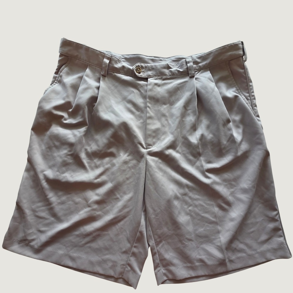 Izod Shorts Men's Classix Golf Tan Khaki Pleated Gorpcore Dadcore Classic 38